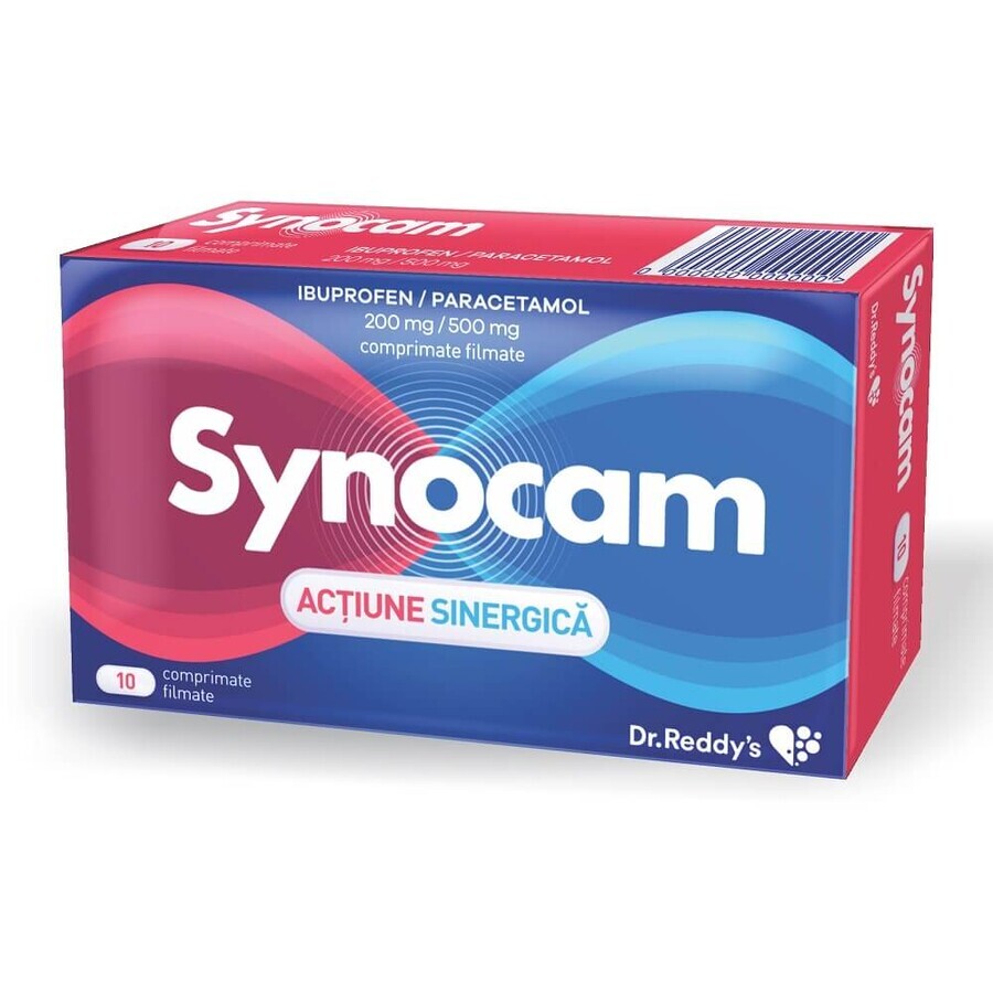 Synocam 200 mg/500 mg, 10 compresse rivestite con film, Dr. Reddys
