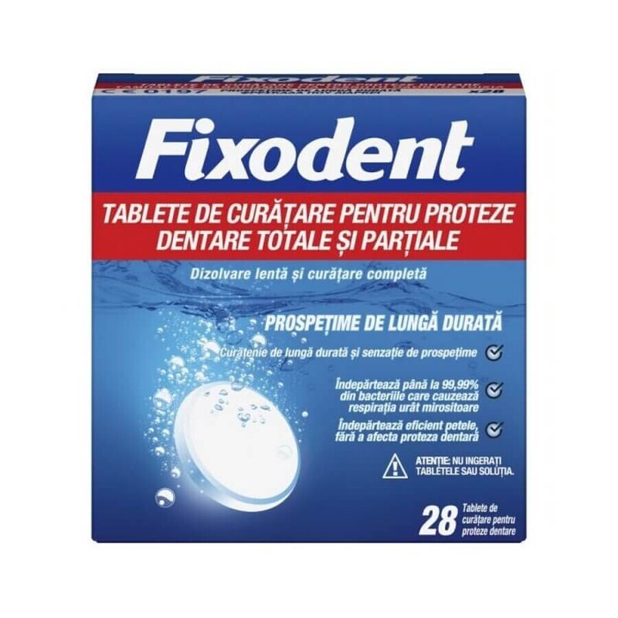 Comprimés pour le nettoyage des prothèses dentaires, 28 comprimés, Fixodent