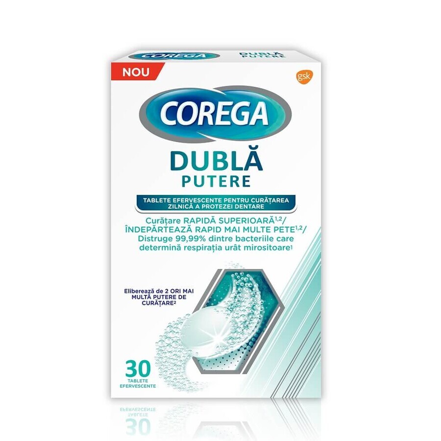Corega Dubbel Sterkte Effervescent Tabletten, 30 tabletten, Gsk