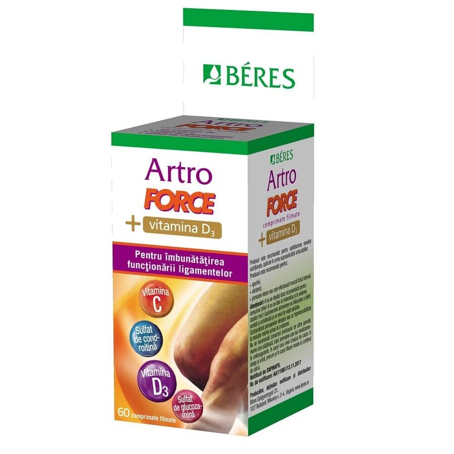 ArtroForce + vitamina D3, 60 capsule, Beres Pharmaceuticals Co