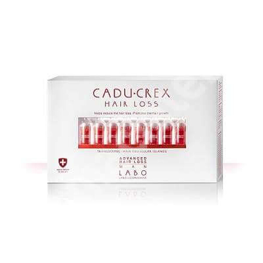 Traitement contre la chute de cheveux avancée pour hommes Cadu-Crex, 20 ampoules, Labo