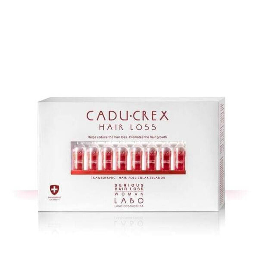 Traitement contre la chute des cheveux stade initial femmes Cadu-Crex, 20 ampoules, Labo