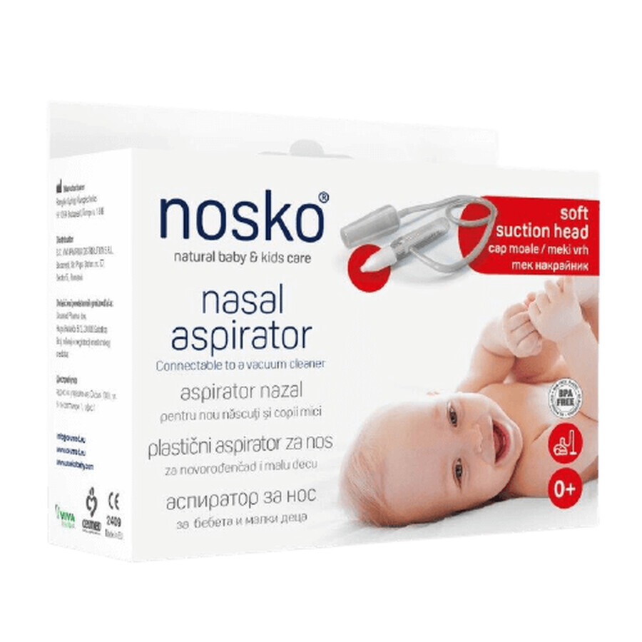 Aspiratore nasale con testina in morbido silicone, Nosko