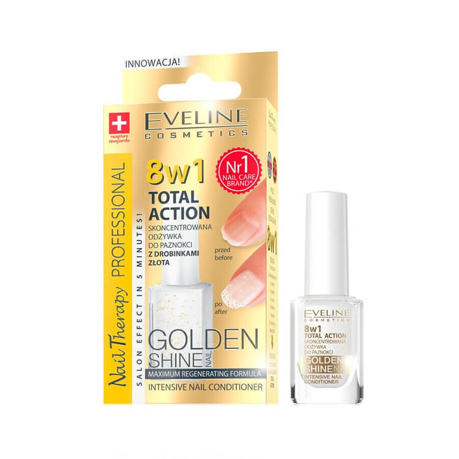 Professionele 8in1 Golden Shine Nail Therapy, 12 ml, Eveline Cosmetics