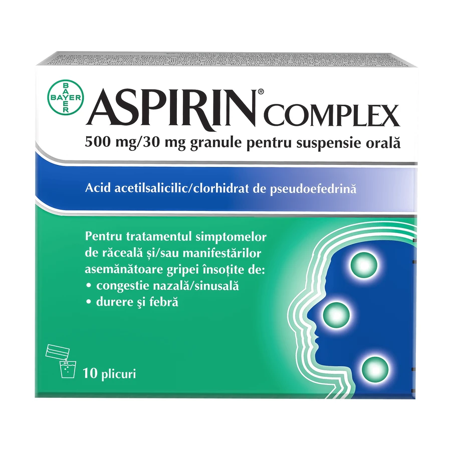 Aspirin Complex, 500 mg/30 mg, 10 sachets, Bayer