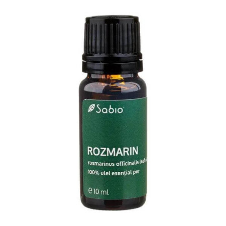 Olio essenziale puro al 100% Rosmarino, 10 ml, Sabio