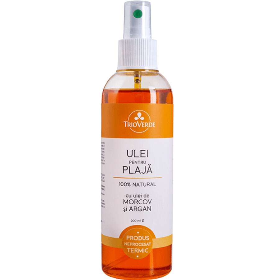 Olio alla carota e all'argan per il mare, 200 ml, Trio Verde