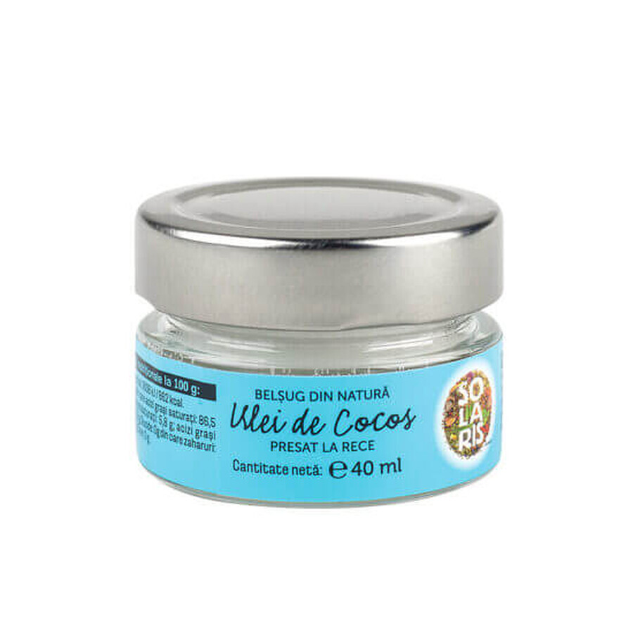 Huile de coco pressée à froid, 40 ml, Solaris