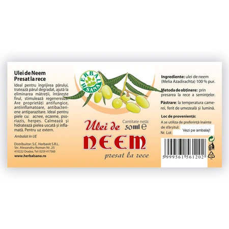 Neem olie, 50 ml, Herbavit