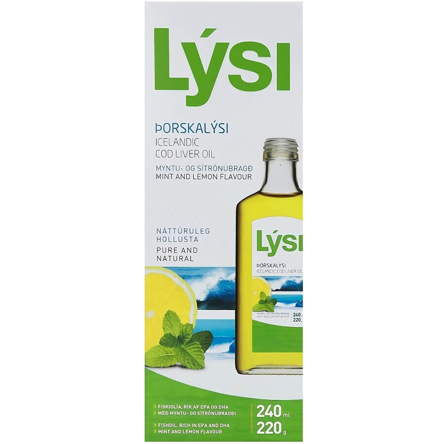 Levertraan met citroensmaak, 240 ml, Lysi