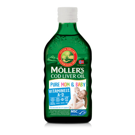 Pure Mom & Baby olio di fegato di merluzzo, 250 ml, Moller's