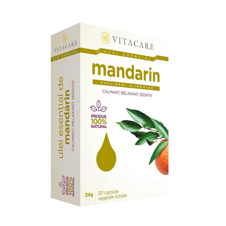 Mandarijn etherische olie, 30 capsules, Vitacare