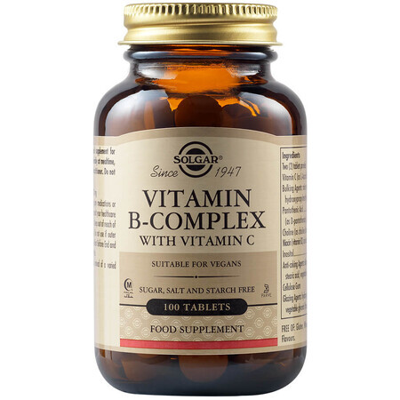 B-complex met vitamine C, 100 tabletten, Solgar