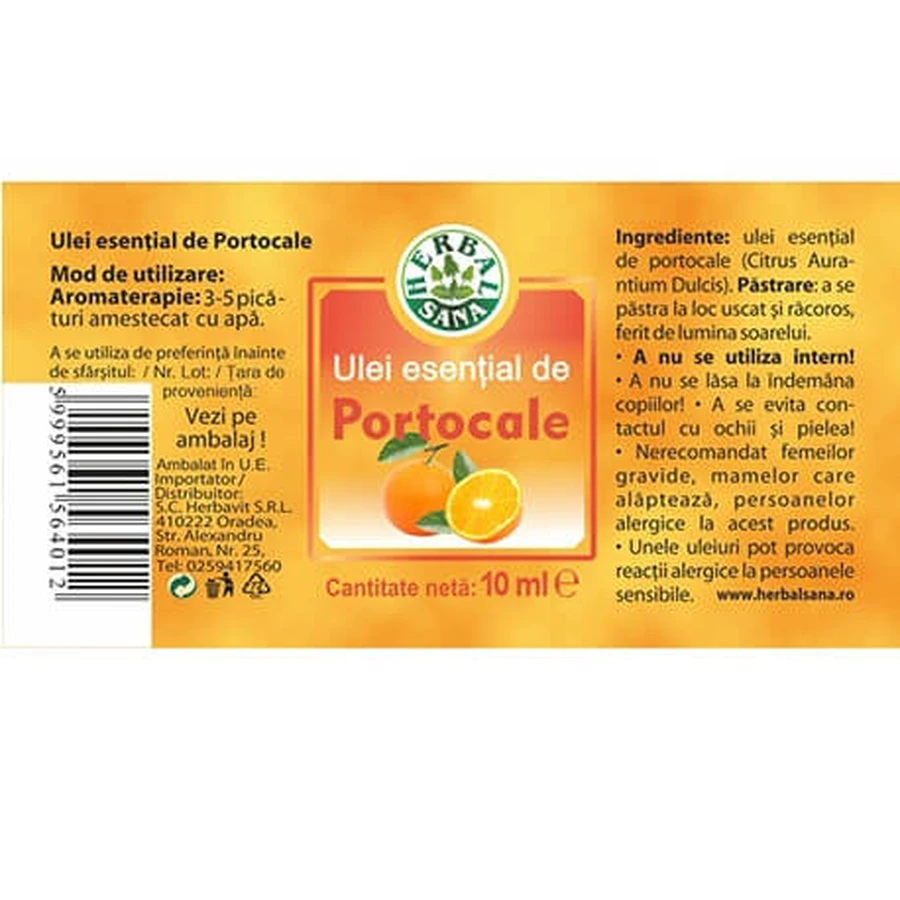 100 % reines ätherisches Orangenöl, 10 ml, Herbavit