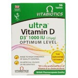 Ultra Vitamin D3 1000UI Livello ottimale, 96 compresse, Vitabiotics