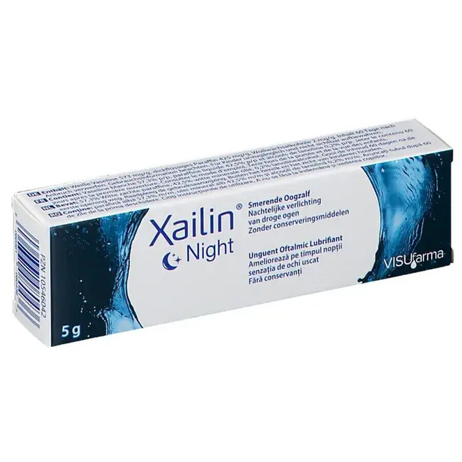 Unguent oftalmic lubrifiant Xailin Night, 5 g,Visufarma