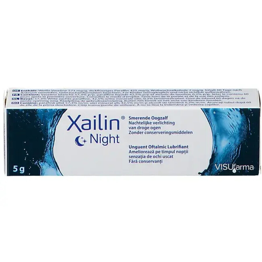 Unguent oftalmic lubrifiant Xailin Night, 5 g,Visufarma