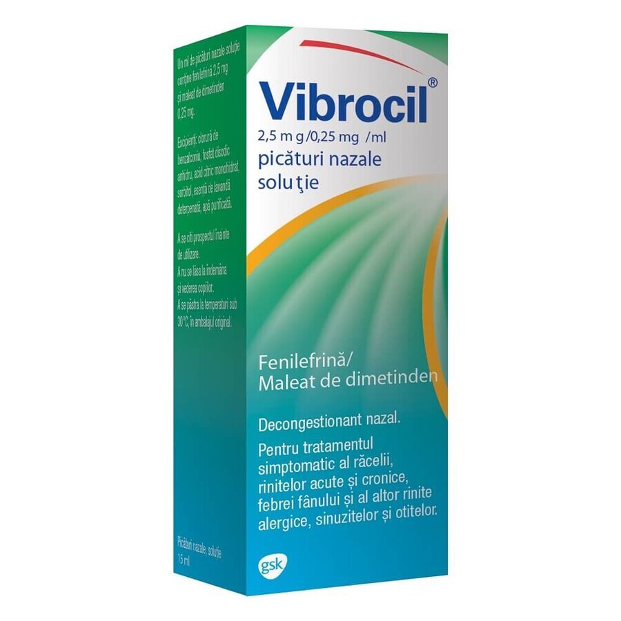 Vibrocil gouttes nasales, 15 ml, Gsk Évaluations