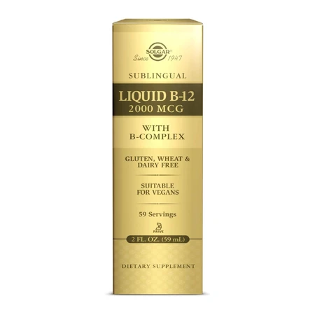 Vitamina B12 líquida sublingual 2000 mcg, 59 ml, Solgar