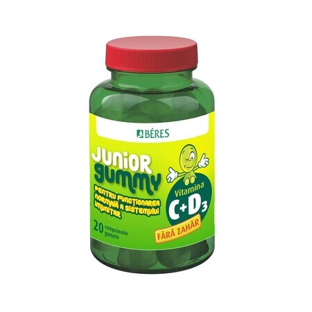 Vitamine C + D3 Junior Gummy, 20 tabletten, Beres Pharmaceuticals Co.