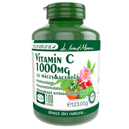 Vitamine C 1000 mg Citron avec macis et acérola, 100 comprimés, Pro Natura