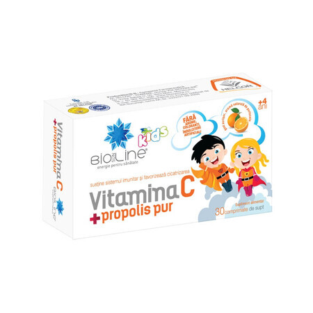 Vitamine C avec propolis pour enfants, 30 comprimés, Helcor