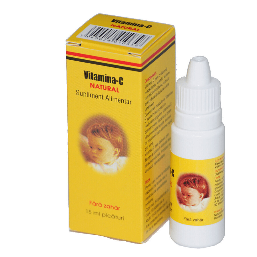 Vitamina C picaturi, 15 ml, Natural Pharmaceuticals