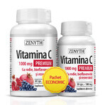Premium Vitamin C mit Granatapfel, Bioflavonoiden und Resveratrol 1000 mg, 60+30 Kapseln, Zenyth