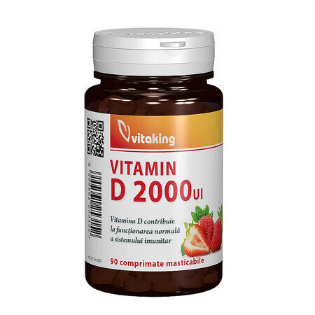 Vitamina D 2000UI masticabilă, 90 comprimate, Vitaking