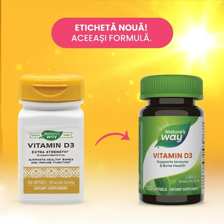 Vitamina D3 2000 IU Nature's Way, 120 cápsulas, Secom