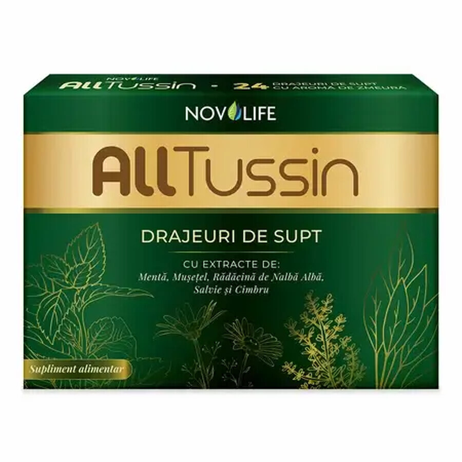 AllTussin met frambozensmaak, 24 zuigtabletten, Novolife