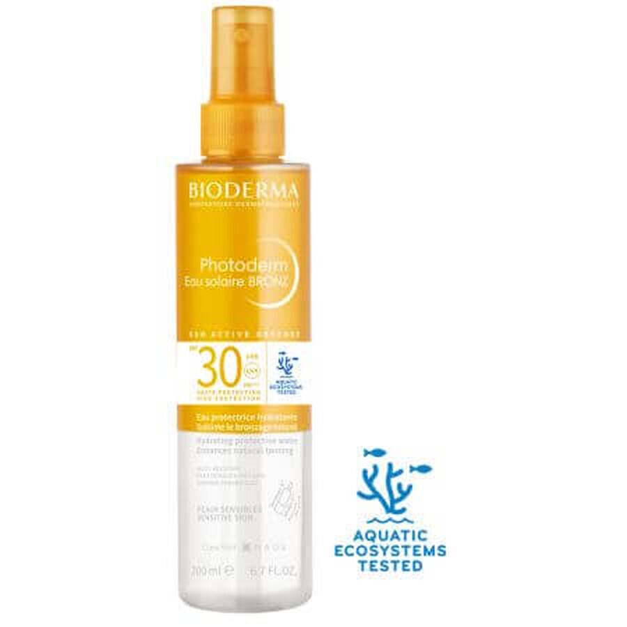 Water met zonbescherming SPF 30 voor de gevoelige huid Photoderm Bronz, 200 ml, Bioderma