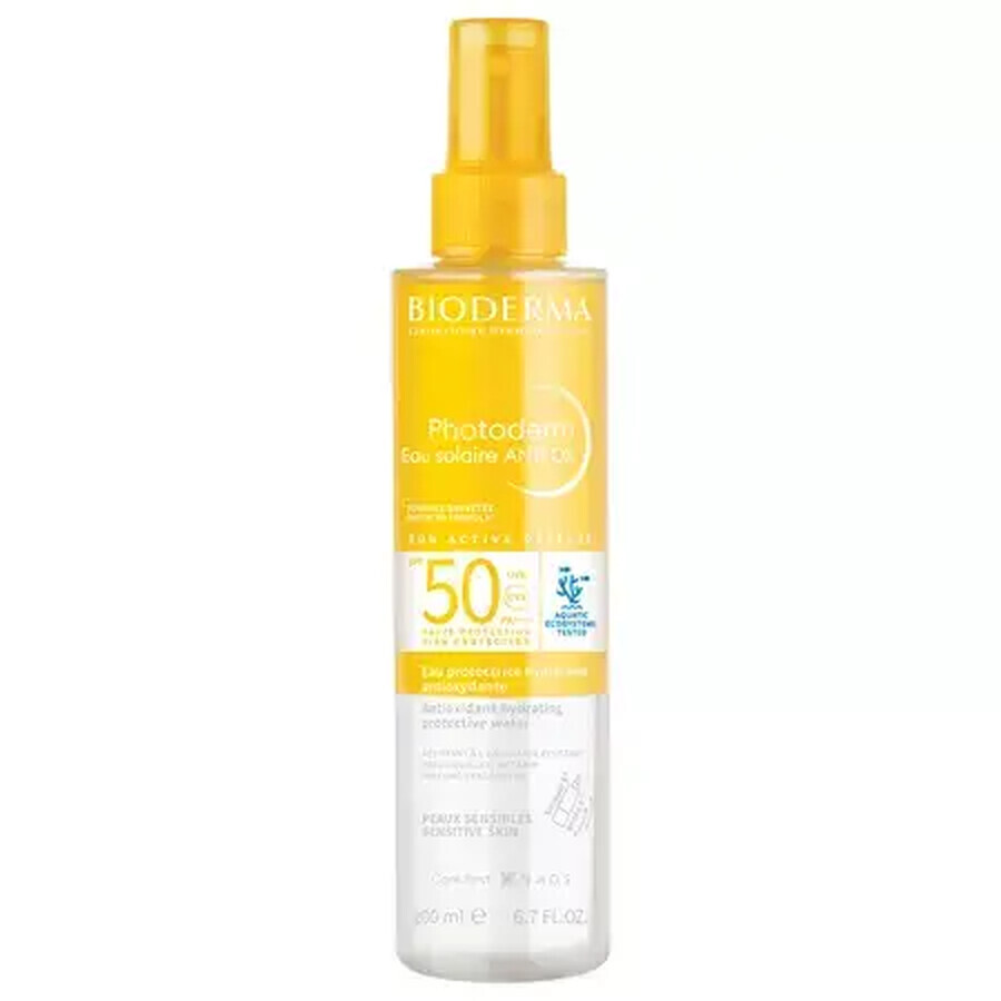 Water met zonnebrandcrème SPF 50 voor de gevoelige huid Photoderm Anti-Ox, 200 ml, Bioderma