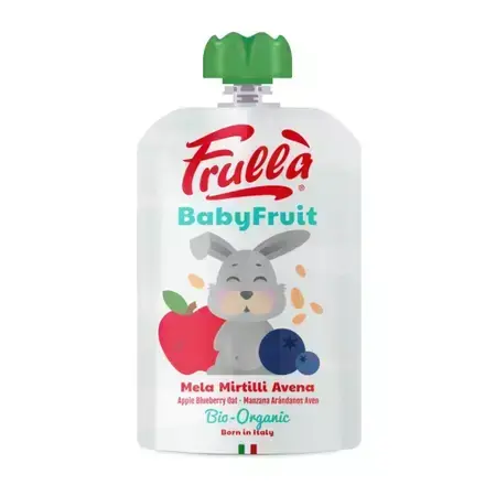 Purea biologica per bambini a base di mirtilli rossi e avena, 100 g, Frulla