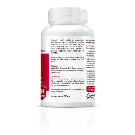 Vitamin K2, 60 + 60 capsules, Zenyth (50% discount on the second product)
