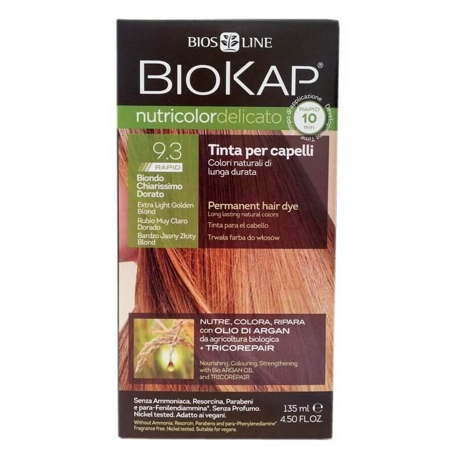 Nutricolor Delicato teinture rapide, Extra Light Golden Blond 9.3, 135 ml, Biokap