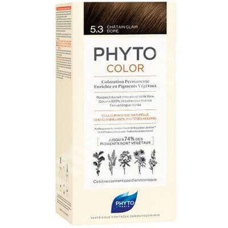 Permanente haarverf tint 5.3 Licht Goudbruin, 50 ml, Phyto