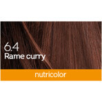 Vopsea permanentă pentru păr Nutricolor, Nuanţa Curry Auburn 6.4, 140 ml, Biokap