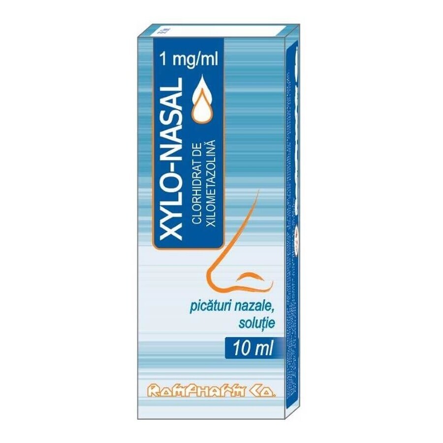 Xylo-Nasal 0,1%, solution de gouttes nasales, 10 ml, Rompharm