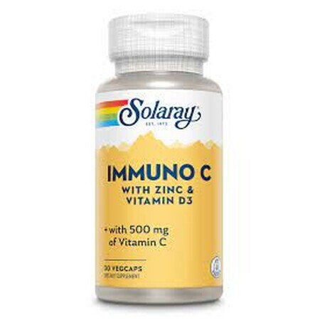Zink en vitamine D3 Immuno C Solaray, 30 capsules, Secom