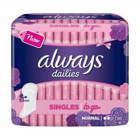 Always Dailies Singles To Go Saugeinlage, 20 Stück, P&G