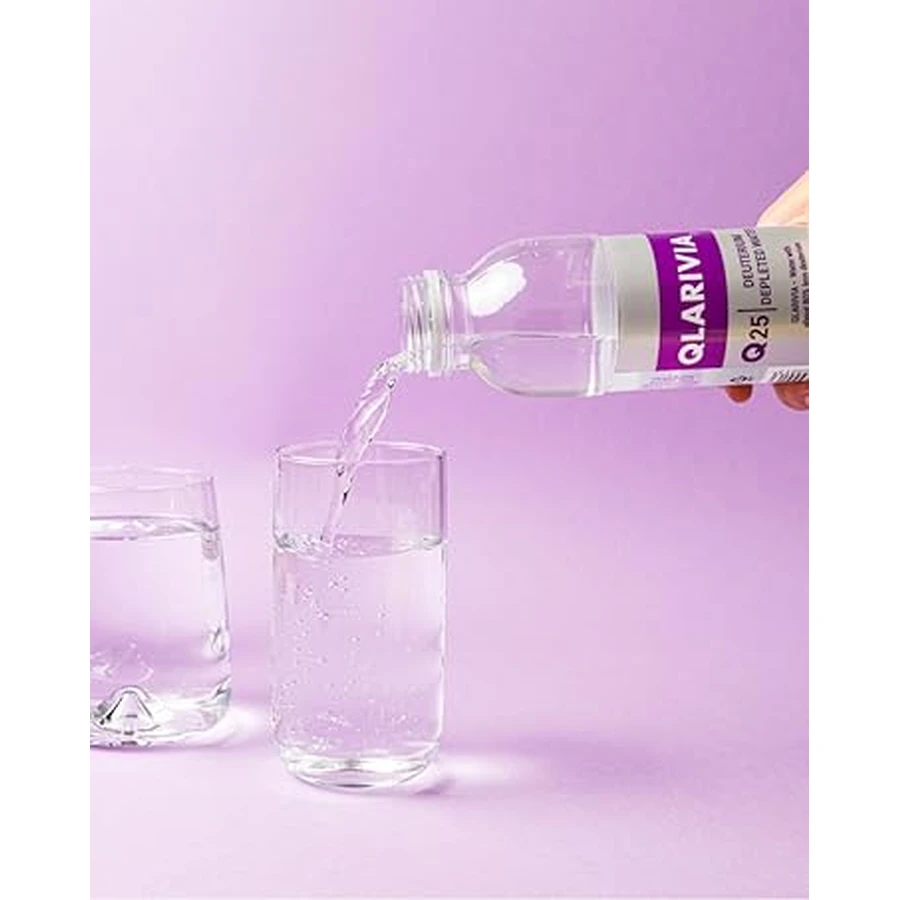 Eau à faible teneur en deutérium Qlarivia 25 ppm, 500 ml, système Mecro