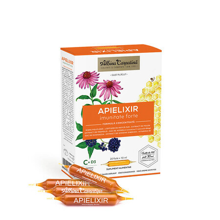 APIELIXIR abeille immunité abeille STRONG, 20 ampoules x 10 ml, Apicola