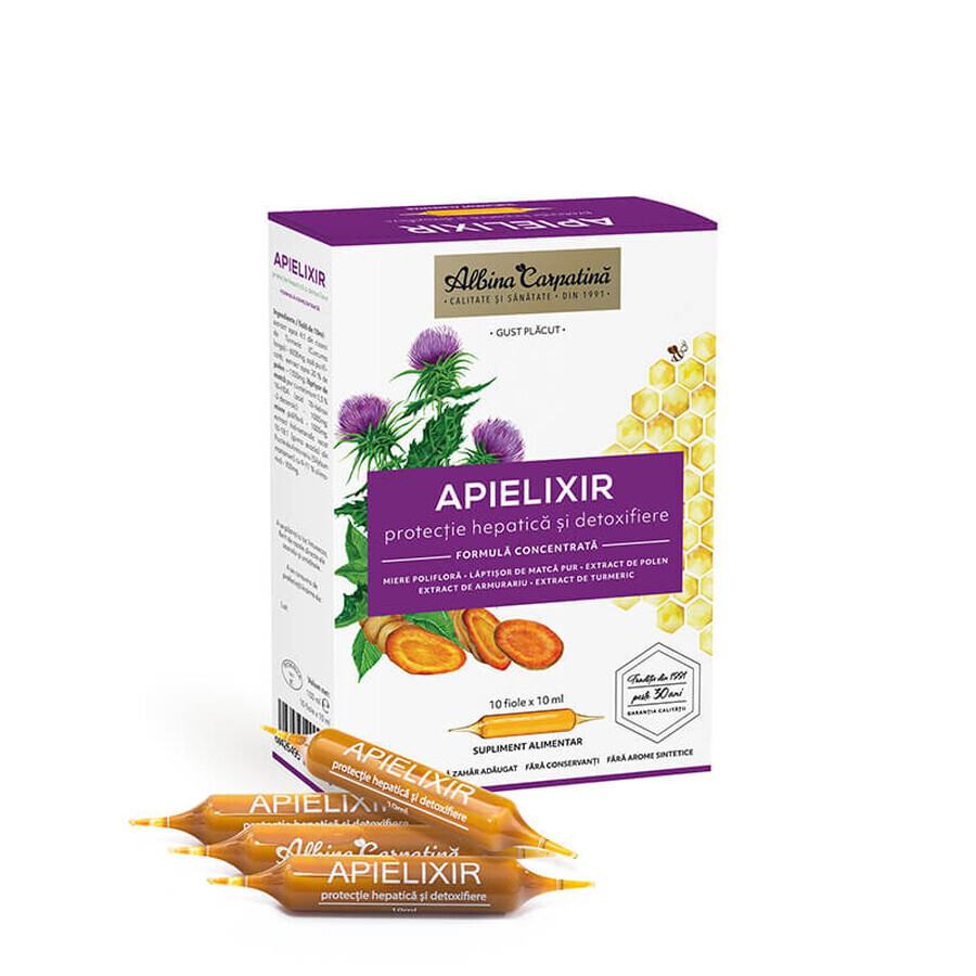 APIELIXIR leverbescherming Karpatische Bij, 10 injectieflacons x 10 ml, Apicola