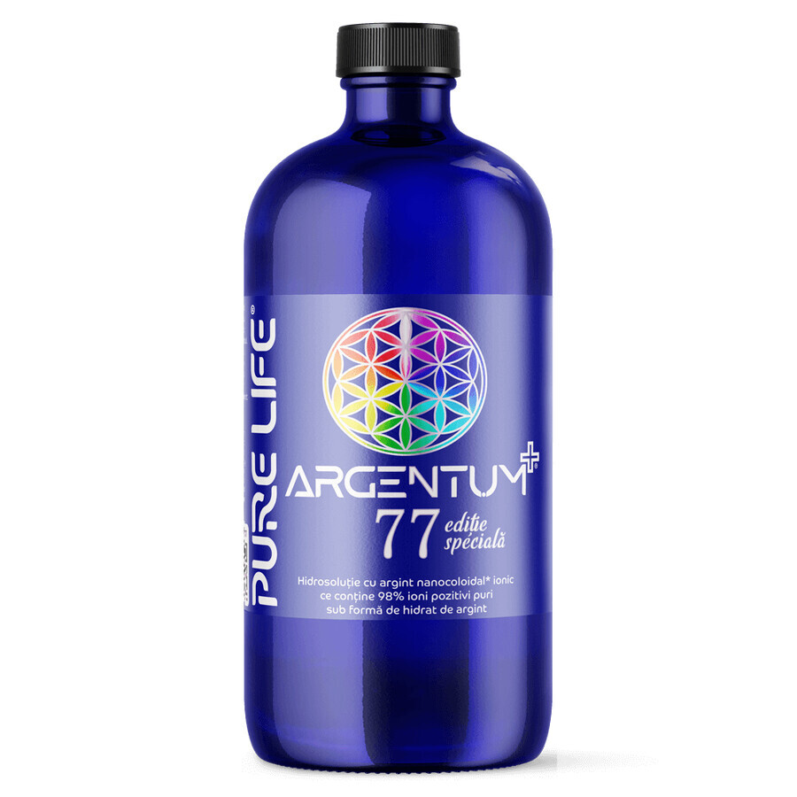 ARGENTUM+ édition spéciale 77ppm, Argent colloïdal ionique, 480ml, Pure Life Évaluations
