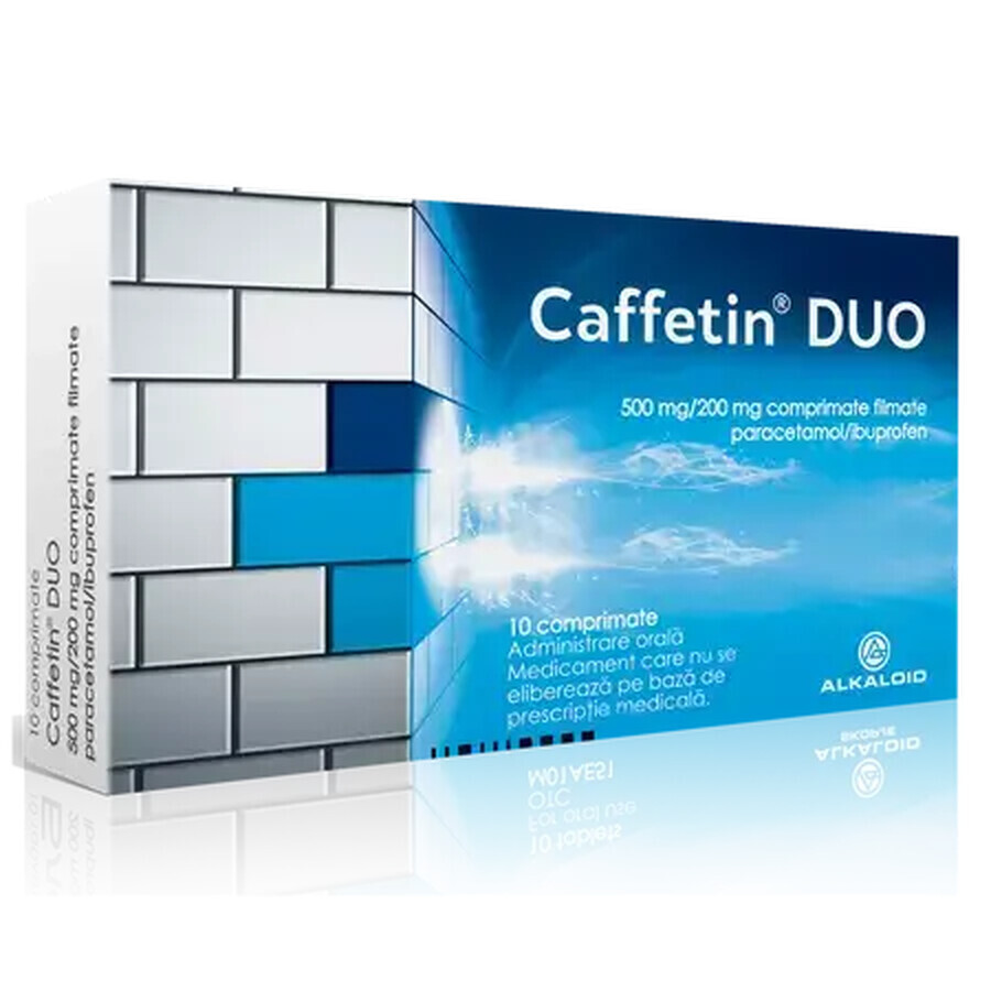 Caffetin Duo, 500 mg/200 mg, 10 tabletten, alkaloïde