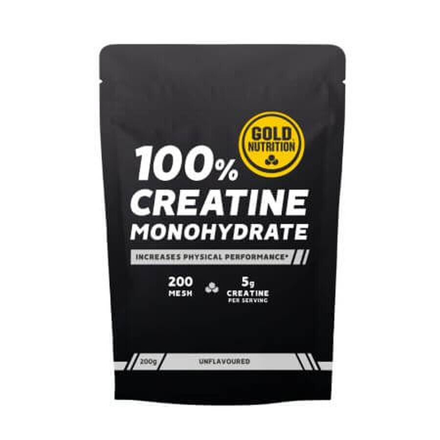 Creatine monohydrate without flavor, 200 g, Gold Nutrition