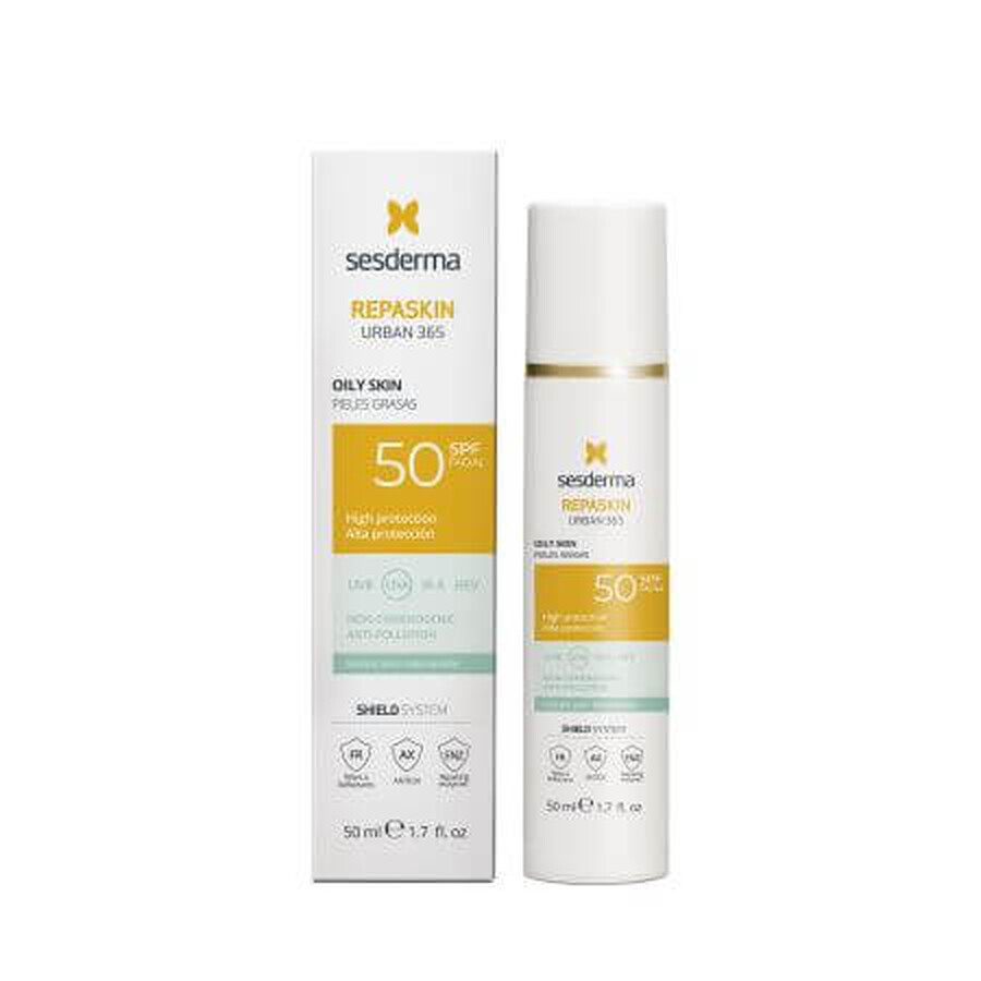 Crème voor de vette huid met zonnebrandcrème SPF50 Urban 365 Repaskin, 50 ml, Sesderma