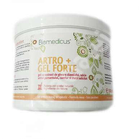 Artro+ Gel forte cu extract de gheara diavolului, salcie, untul pamantului, camfor si metil salicilat, 500 ml, Biomedicus