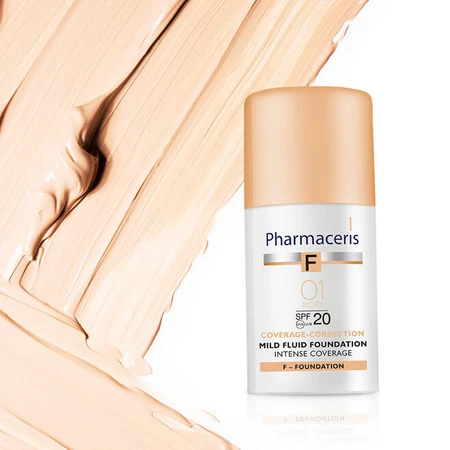 Pharmaceris F Coverage-Correction, vloeistof met fijne dekking, 01 Ivory, SPF 20, 30 ml